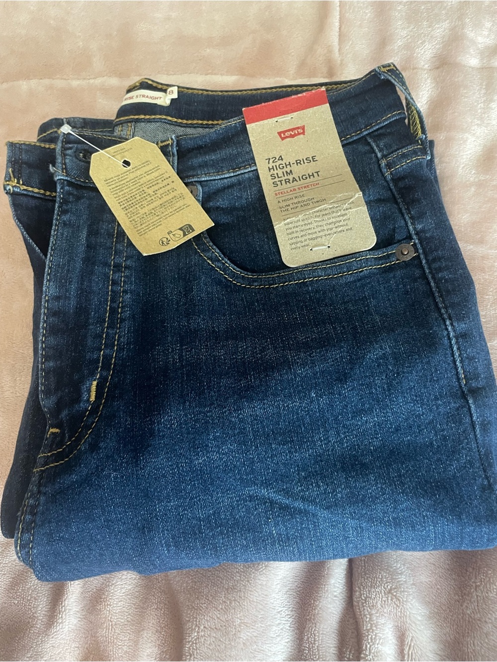 Levi's Slim Straight Jeans in Dark Blue Denim
